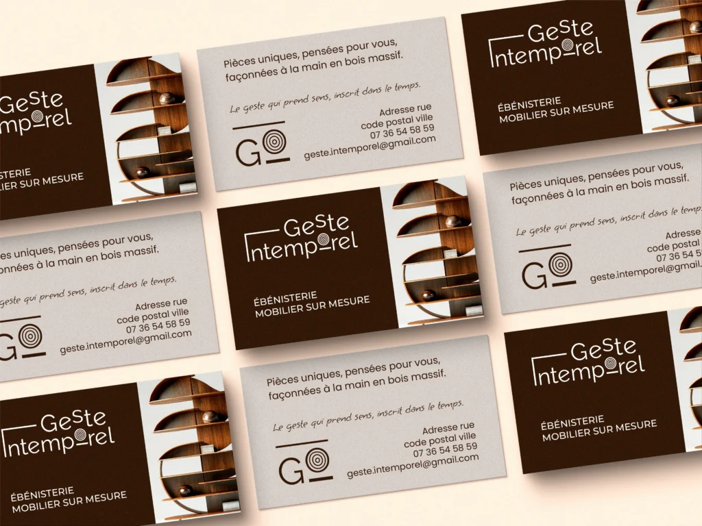 Vi.Graphie carte visite identité visuelle Ebéniste